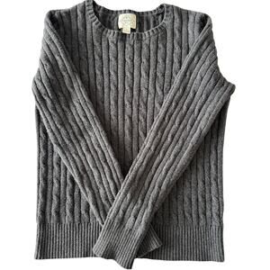 St. John's Bay Preppy Cable Knit Sweater - Charcoal Gray Size S